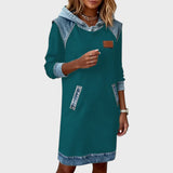 Ивана - Суитшърт Рокля с Детайли от Деним