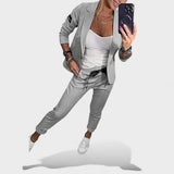 Ника – Персонализиран комплект: мек сако и широки панталони