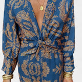 Ема Макси Рокля с V Изрез и Преден Чвор