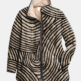 Inaya | Ретро кожено яке с кръгъл дизайн, изрисуван на ръка