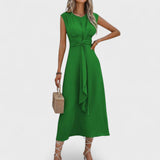 Андреа - Елегантна безръка макси рокля с кръгло деколте