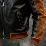 Борислав - винтидж кожено яке с парченца