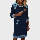 Ивана - Суитшърт Рокля с Детайли от Деним