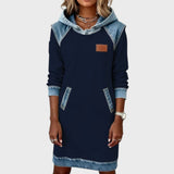 Ивана - Суитшърт Рокля с Детайли от Деним