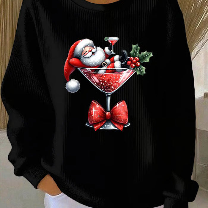 Зорница - Коледен пуловер с игрив дизайн на Коледна фигура