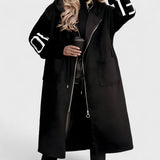 ПЕГИ - Дамско яке с плетени ръкави и качулка