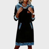 Ивана - Суитшърт Рокля с Детайли от Деним