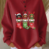 Гретхе | Винтидж Коледна Пуловер с Мотив на Куче