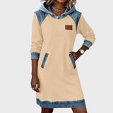 Ивана - Суитшърт Рокля с Детайли от Деним