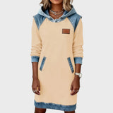 Ивана - Суитшърт Рокля с Детайли от Деним