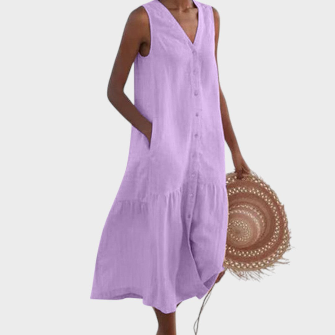 Вита - Стилна и Подходяща Рокля с V-Изряз