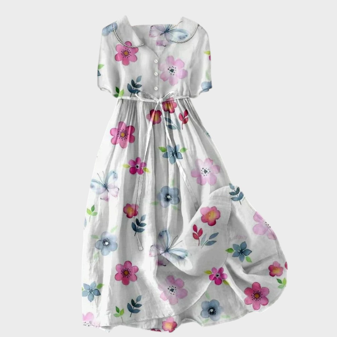 Ена - Лятна рокля с връзка в талията