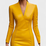 Лада - Тясна рокля от изкуствена кожа