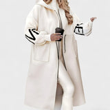 ПЕГИ - Дамско яке с плетени ръкави и качулка