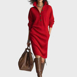 Дарина - Топла плетена рокля, елегантна и удобна