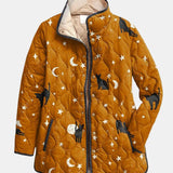 Еира | Неофициално черна котка Хелоуин принт бродиран яке