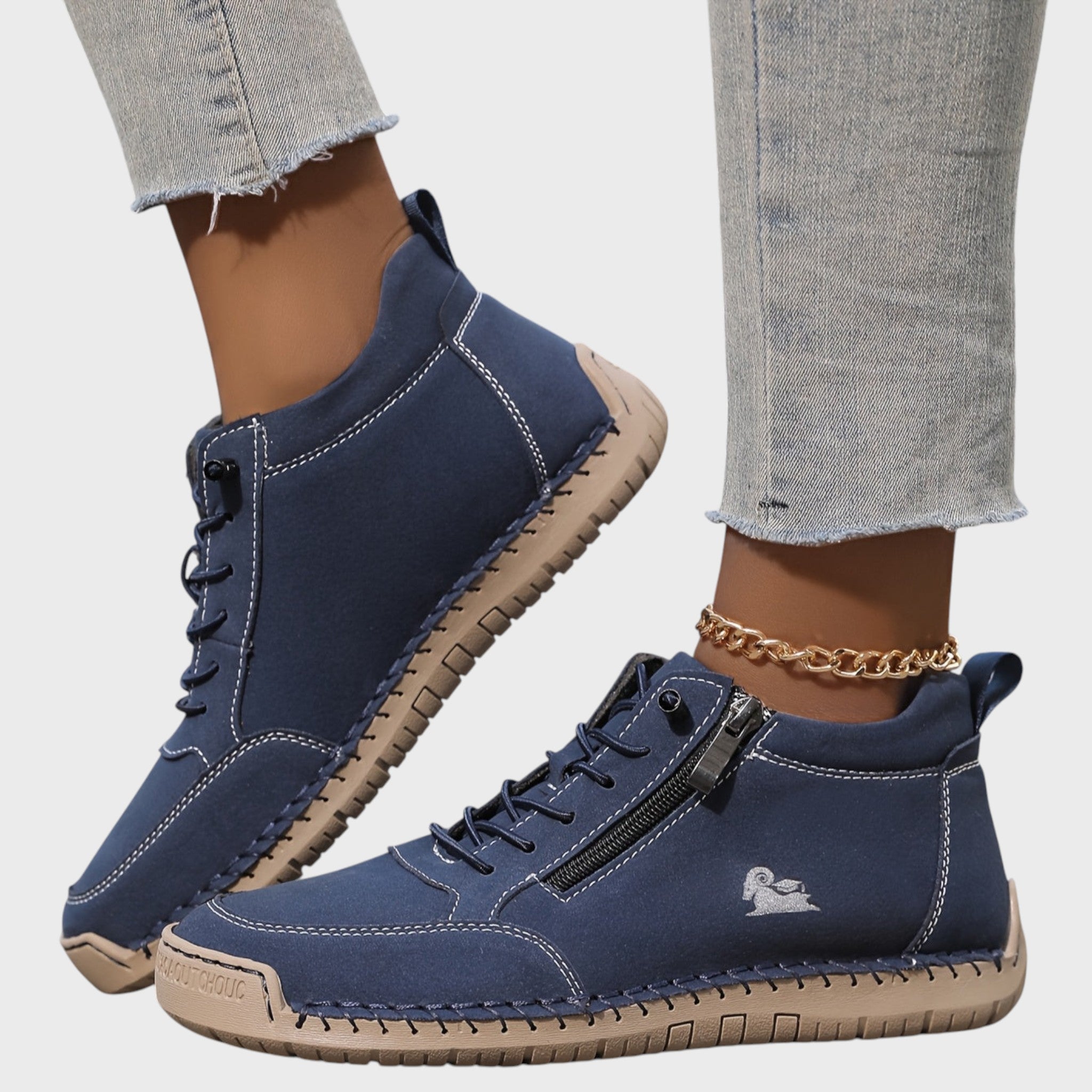 Милена – Дамски ботуши с шевове, маратонки с цип и връзки