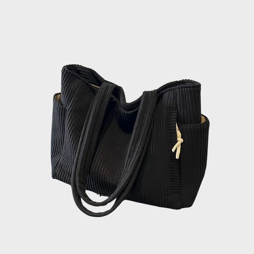 Амалия – Ребриста чанта с детайли от въже