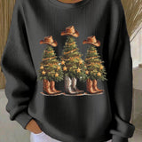 Зорница - Коледен пуловер с западни коледни елхи