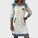 Ивана - Суитшърт Рокля с Детайли от Деним