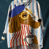 Чарли | Артистична хартиена и кафява щампа върху риза