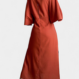 Наталия - Касулна рокля с преден възел и V-образно деколте