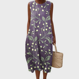 Лара - Релаксираща цветна рокля от памук