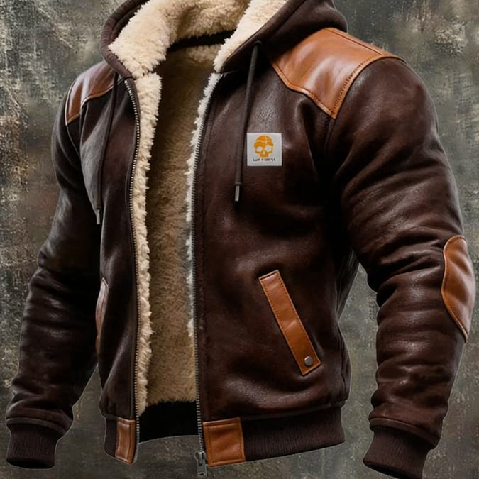 Борислав - Винтидж кожена яке с качулка