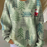 Зорница - Коледен пуловер с борови дървета модел