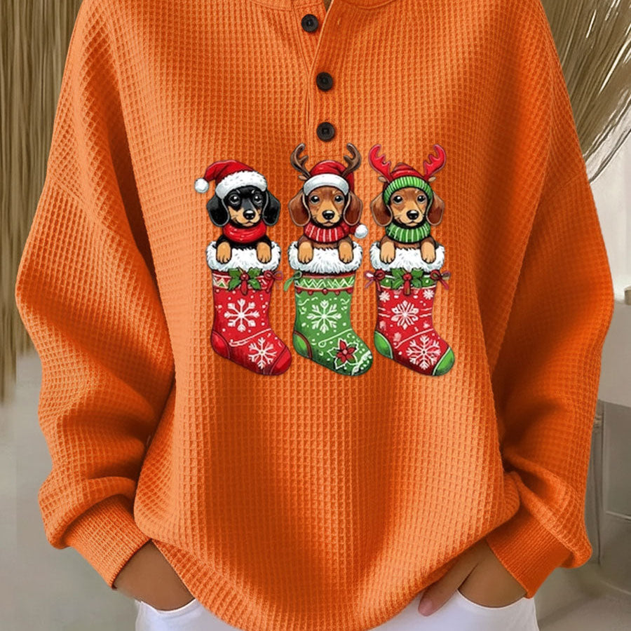 Гретхе | Винтидж Коледна Пуловер с Мотив на Куче