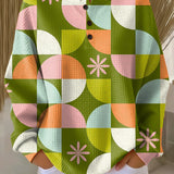 Сага | Пуловер с абстрактен кардиганен десен