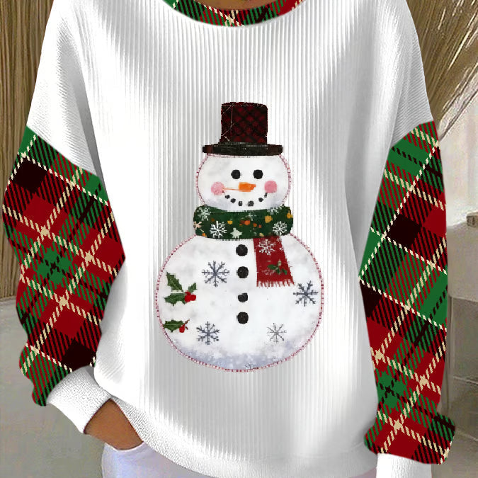 Зорница- Коледен пуловер с мотив на снежен човек