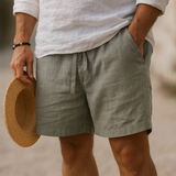 Страхил - Елегантни къси панталони от лен с еластичен колан