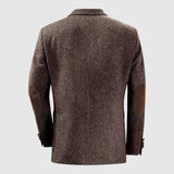 Оформен мъжки сако с джобове с херингово ромбообразно платно