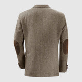 Оформен мъжки сако с джобове с херингово ромбообразно платно