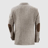 Оформен мъжки сако с джобове с херингово ромбообразно платно