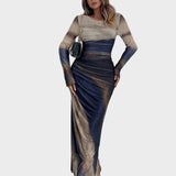 Торина – Дълга удобна рокля с десен