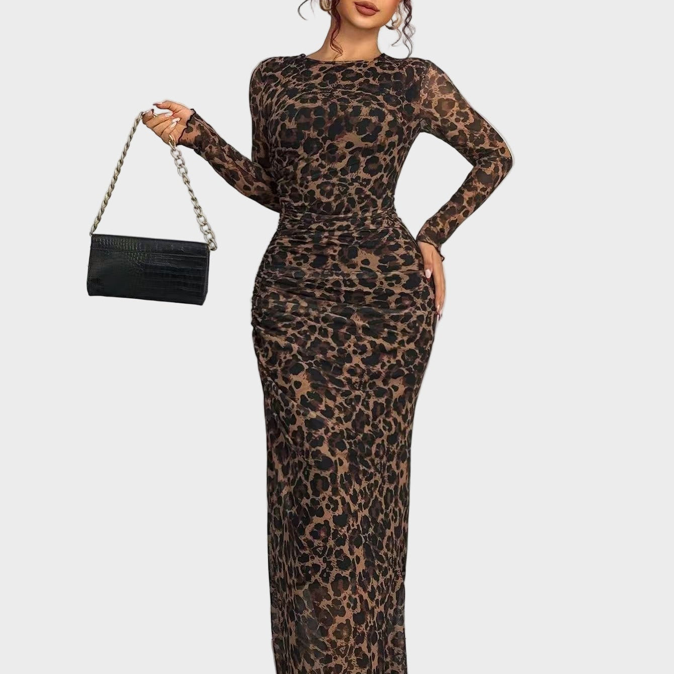 Торина – Дълга удобна рокля с десен