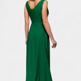 Татяна Дълга Рокля с Драпиране Отпред и Прекрит Изрез