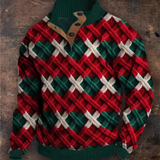 Явор - Ръчно плетено жилетка с класически коледен мотив