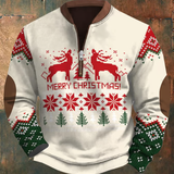 Явор - Бяла коледна суитка с елени