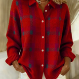 Мила – плетена блуза с каре модел