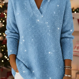 Ливия – Коледен пуловер с блестящ празничен акцент