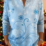 Елена – Коледен пуловер с зимен снежен принт