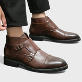 Васил | Двуипланкови кожени боти с монки каишки