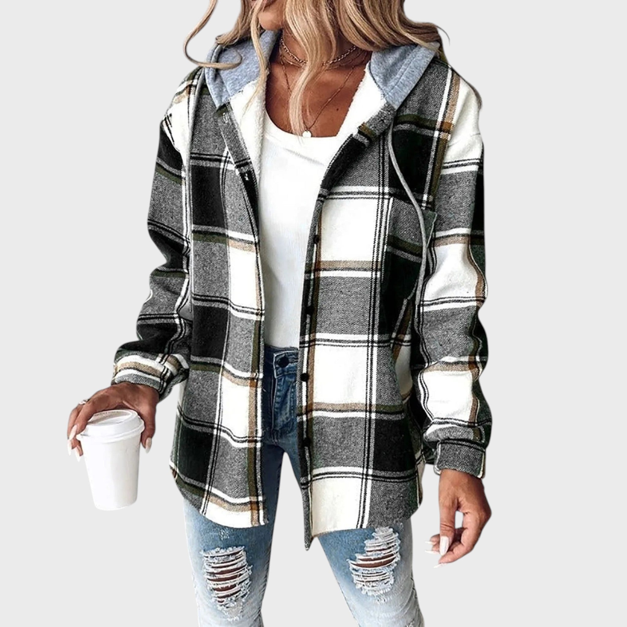 Иван – Мъжка карирана риза с качулка