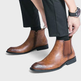 Александър | Кожени ботуши тип Chelsea с цип