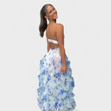 Миряна - Дълга цветна рокля с волани