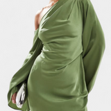 Франка Асиметрична Макси Рокля с Едно Рамо и Оформен Талия