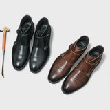 Васил | Двуипланкови кожени боти с монки каишки